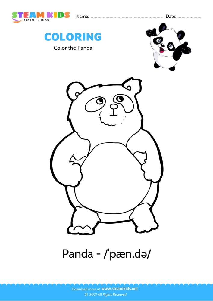 Free Coloring Worksheet - Color the Panda