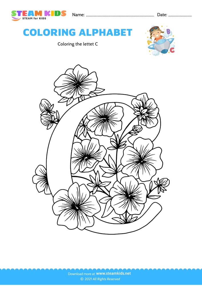 Free Coloring Worksheet - Color the letter C
