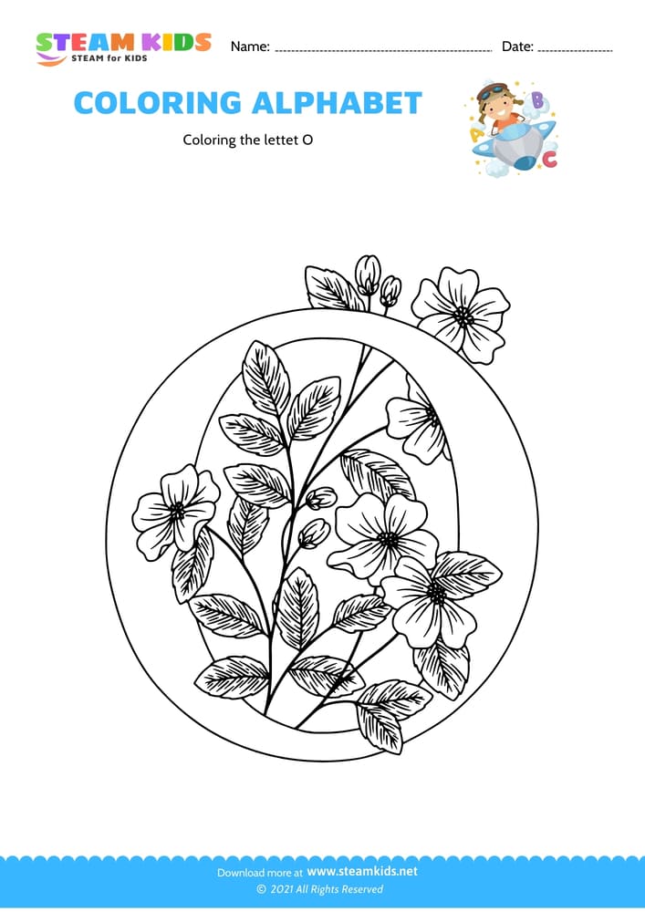 Free Coloring Worksheet - Color the letter O