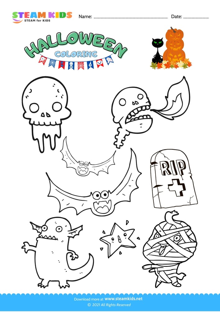 Free Coloring Worksheet - Halloween