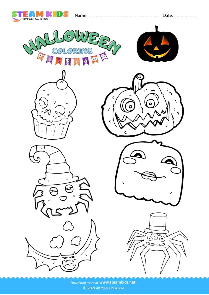 Free Coloring Worksheet - Halloween