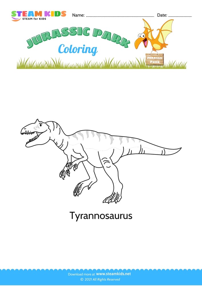Free Coloring Worksheet - Color the Dinosaur