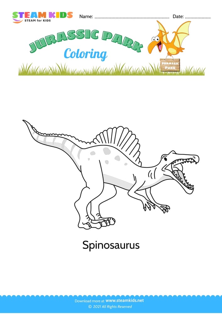 Free Coloring Worksheet - Color the Dinosaur