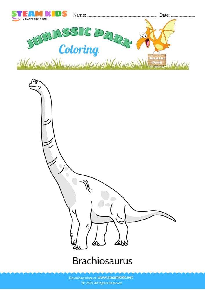 Free Coloring Worksheet - Color the Dinosaur