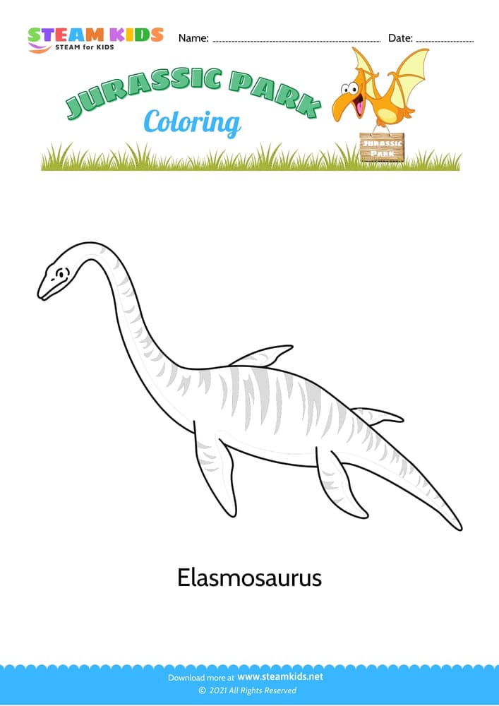 Free Coloring Worksheet - Color the Dinosaur