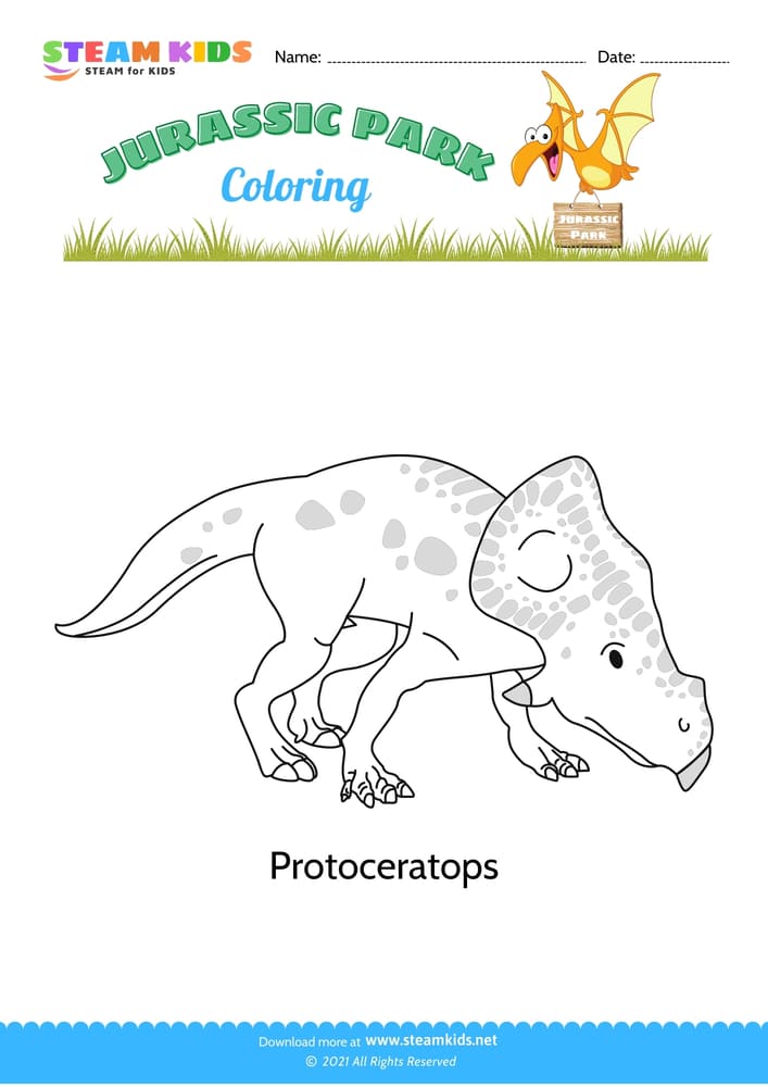 Free Coloring Worksheet - Color the Dinosaur