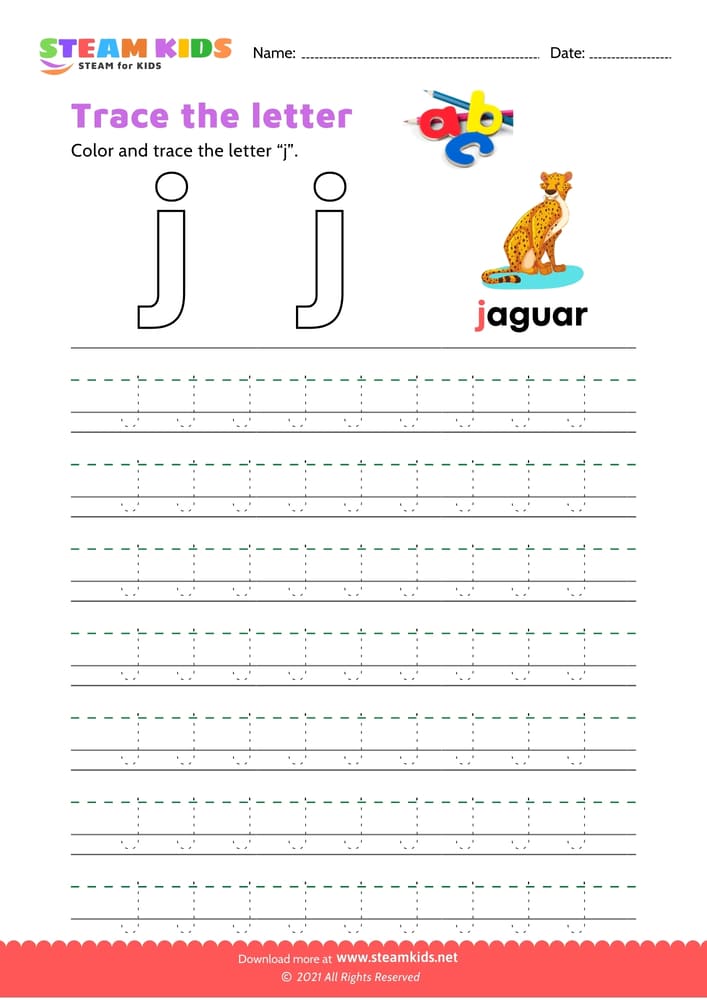 Free English Worksheet - Write lowercase letter 