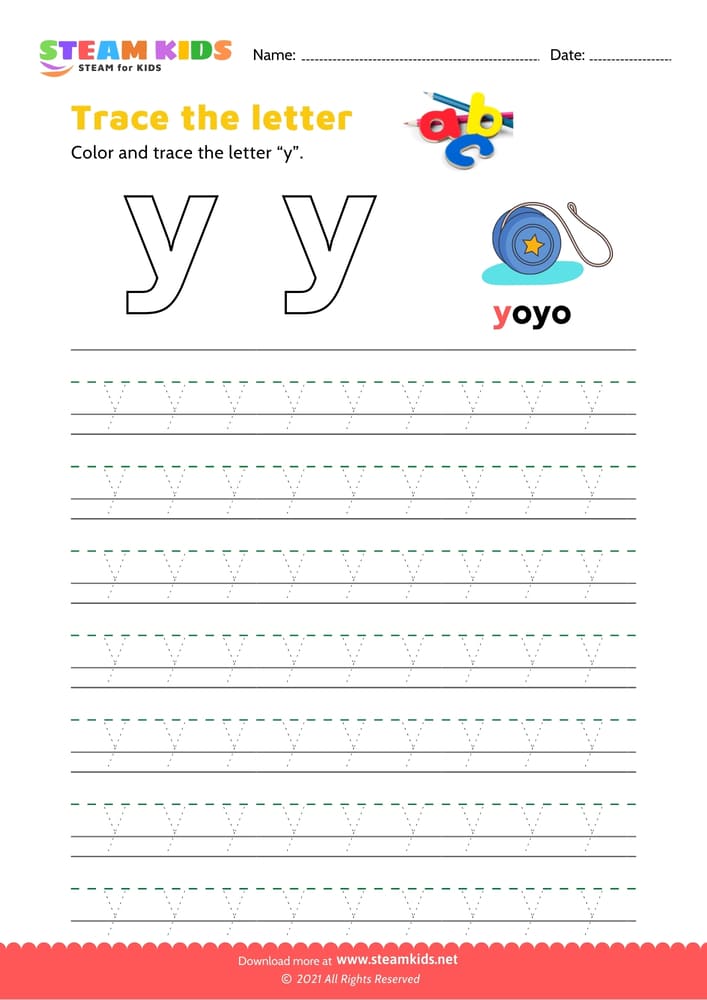 Free English Worksheet - Write lowercase letter 