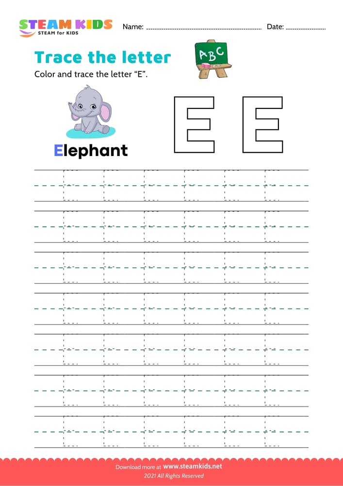 Free English Worksheet - Write uppercase letter 