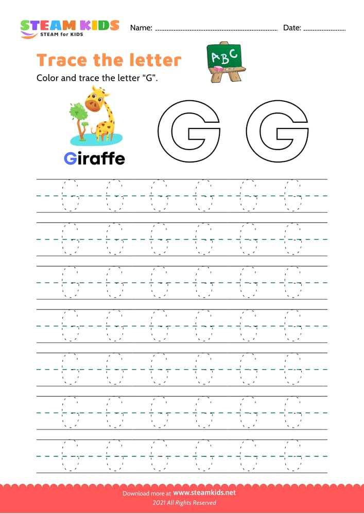 Free English Worksheet - Write uppercase letter 