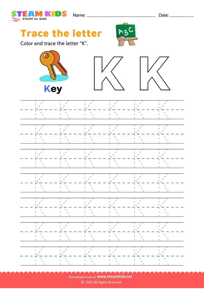 Free English Worksheet - Write uppercase letter 