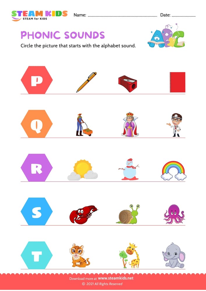 Free English Worksheet - Phonic sound - Worksheet 4