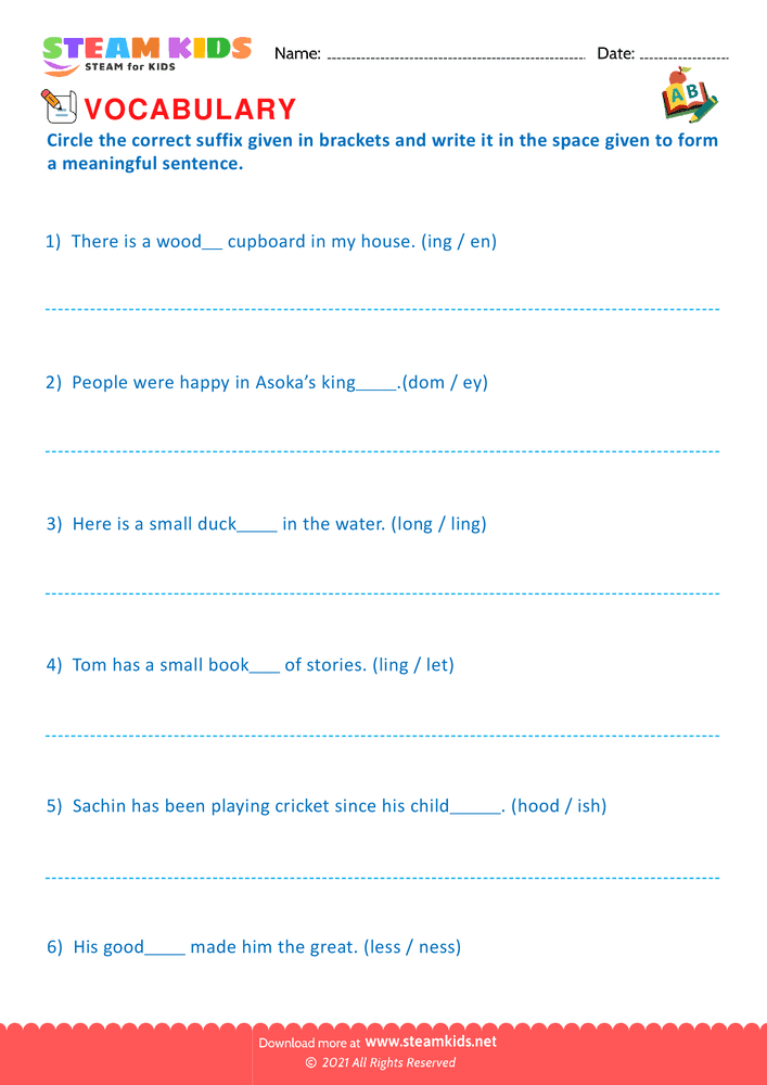 Free English Worksheet - Prefix and Suffix - Worksheet 4