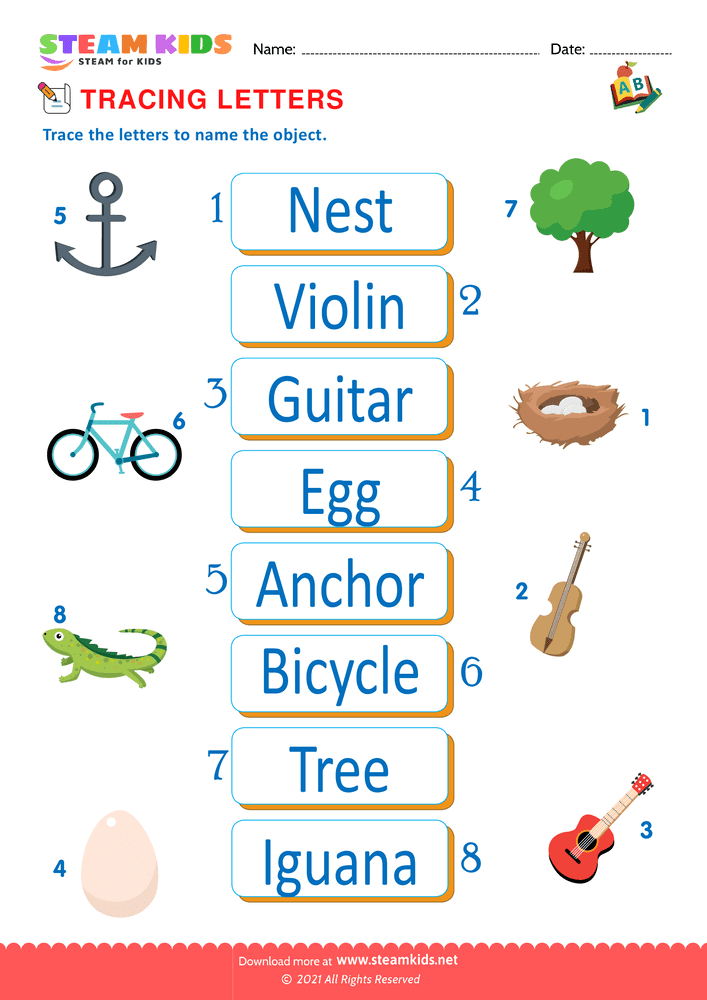 Free English Worksheet - Trace Letters - Worksheet 4