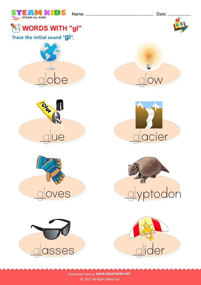 Free English Worksheet - Blends and Digraphs - Worksheet 6