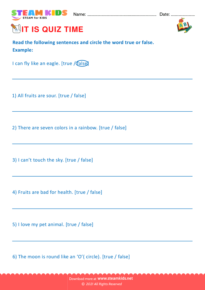 Free English Worksheet - Quiz - Worksheet 3