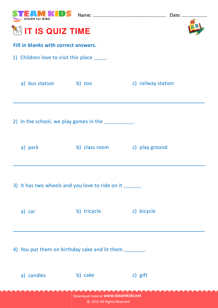 Free English Worksheet - Quiz - Worksheet 8