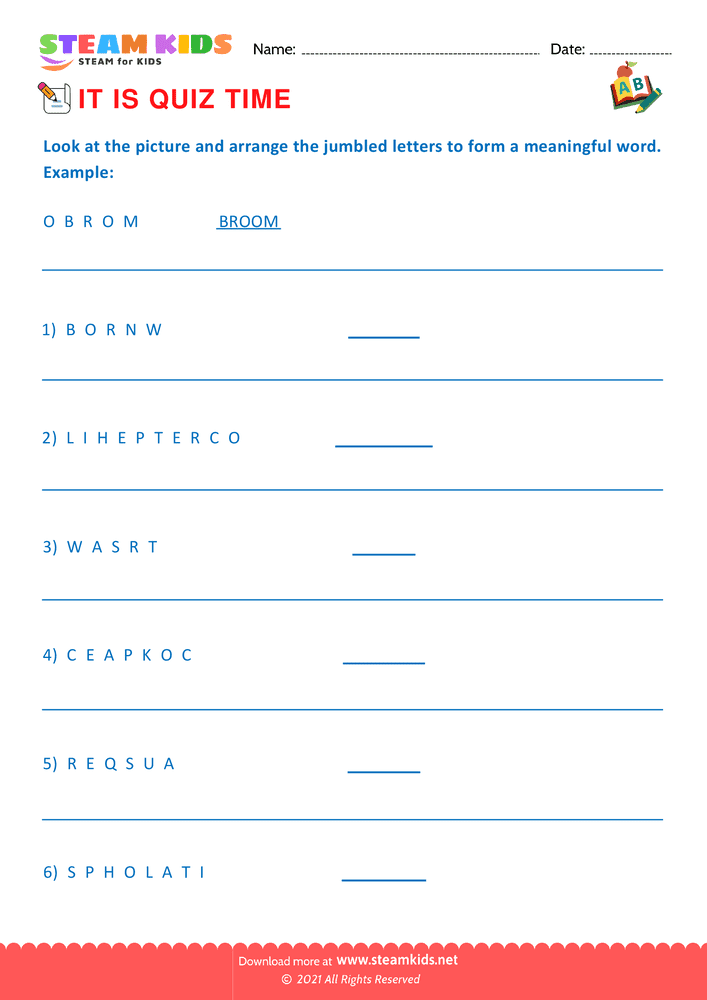 Free English Worksheet - Quiz - Worksheet 12