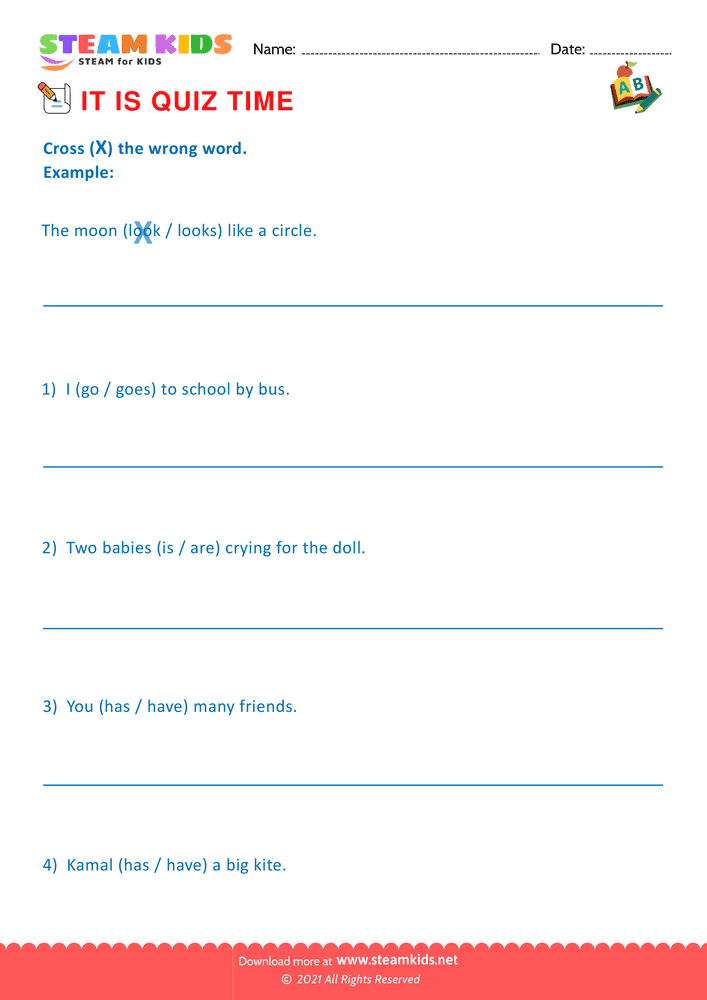 Free English Worksheet - Quiz - Worksheet 18