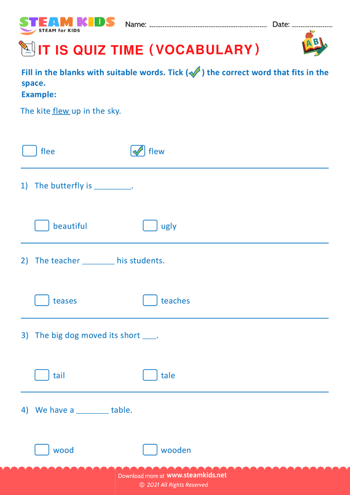 Free English Worksheet - Quiz - Worksheet 23