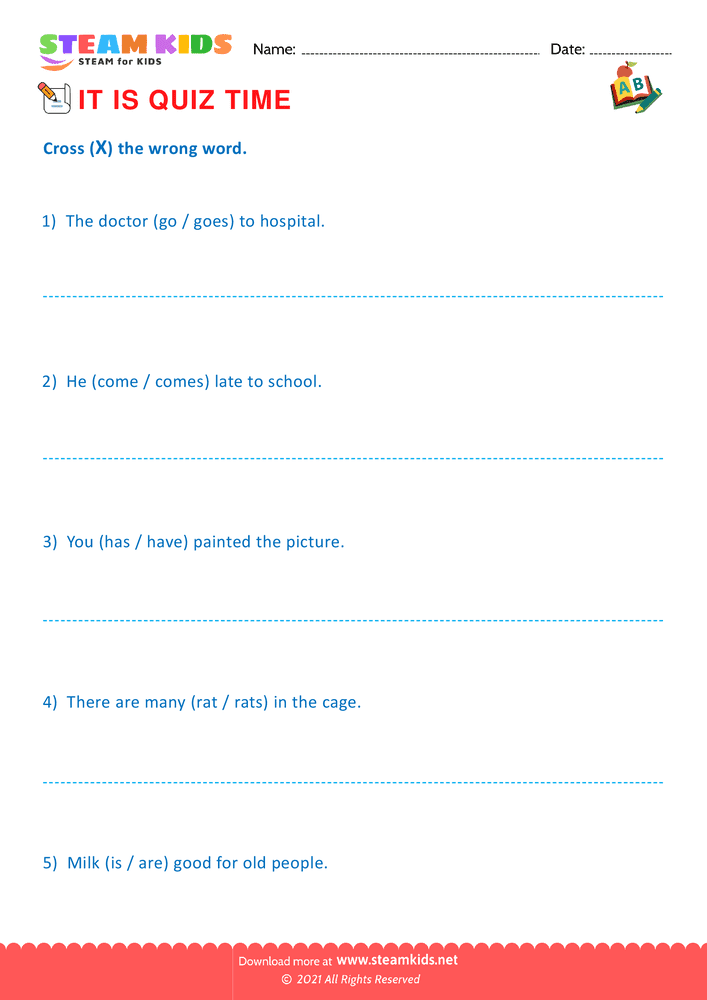 Free English Worksheet - Quiz - Worksheet 28