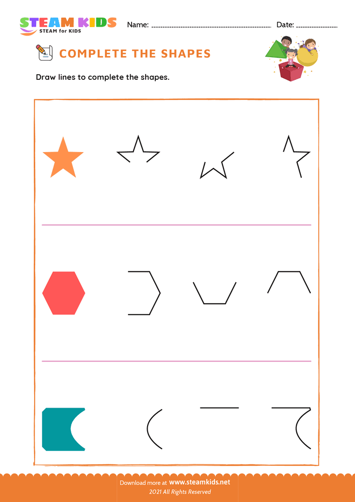 Free Math Worksheet - Complete the Pattern - Worksheet 4