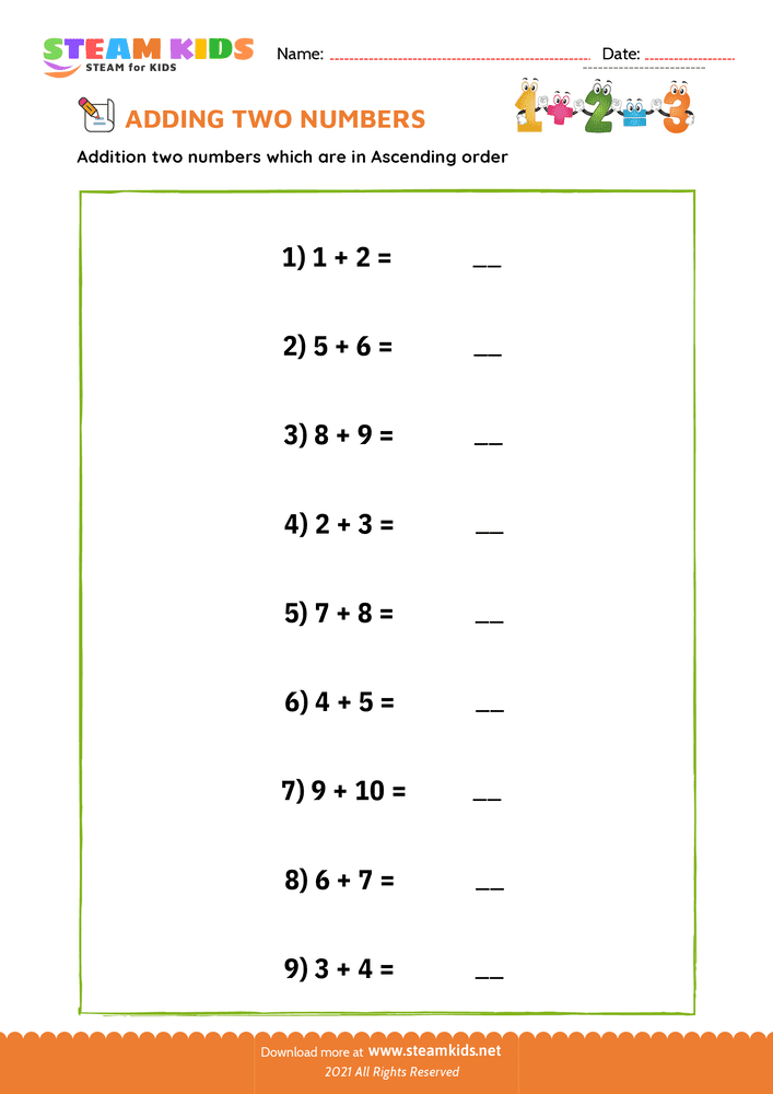 Free Math Worksheet - Adding doubles minus 1 - Worksheet 5