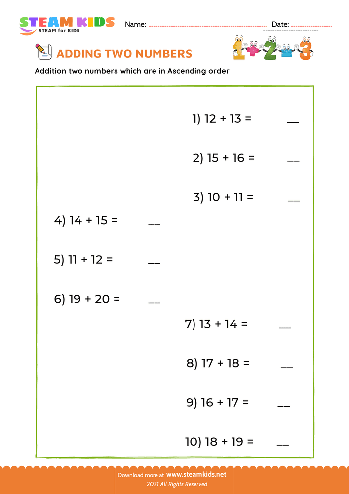 Free Math Worksheet - Adding doubles minus 1 - Worksheet 7