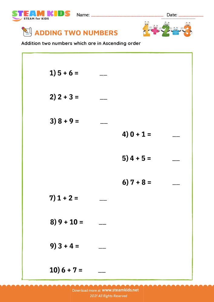 Free Math Worksheet - Adding doubles minus 1 - Worksheet 8