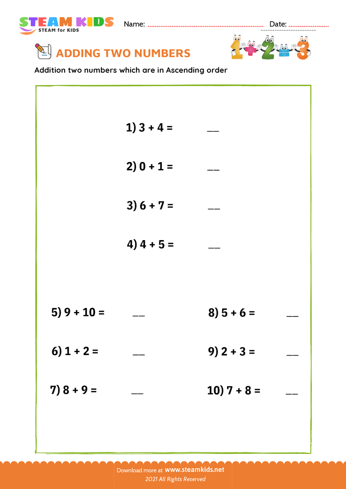 Free Math Worksheet - Adding doubles minus 1 - Worksheet 9