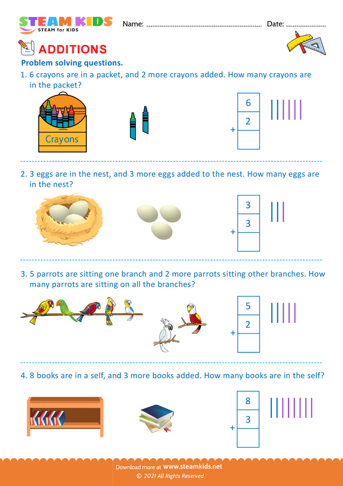 Free Math Worksheet - Word problems - Worksheet 2