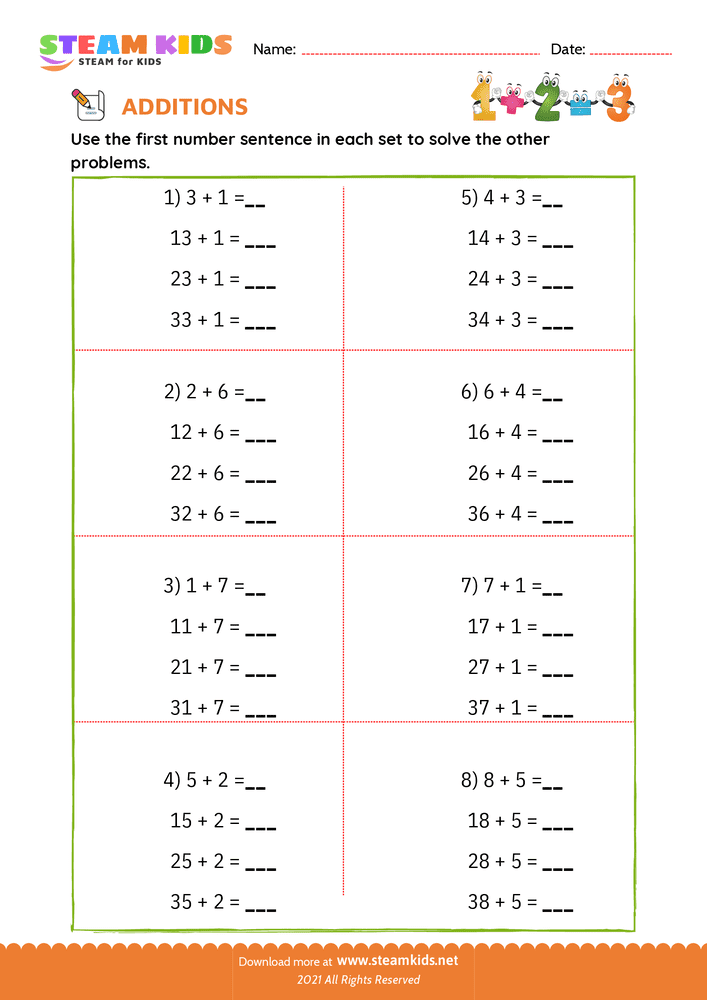 Free Math Worksheet - Solve the problem - Worksheet 2