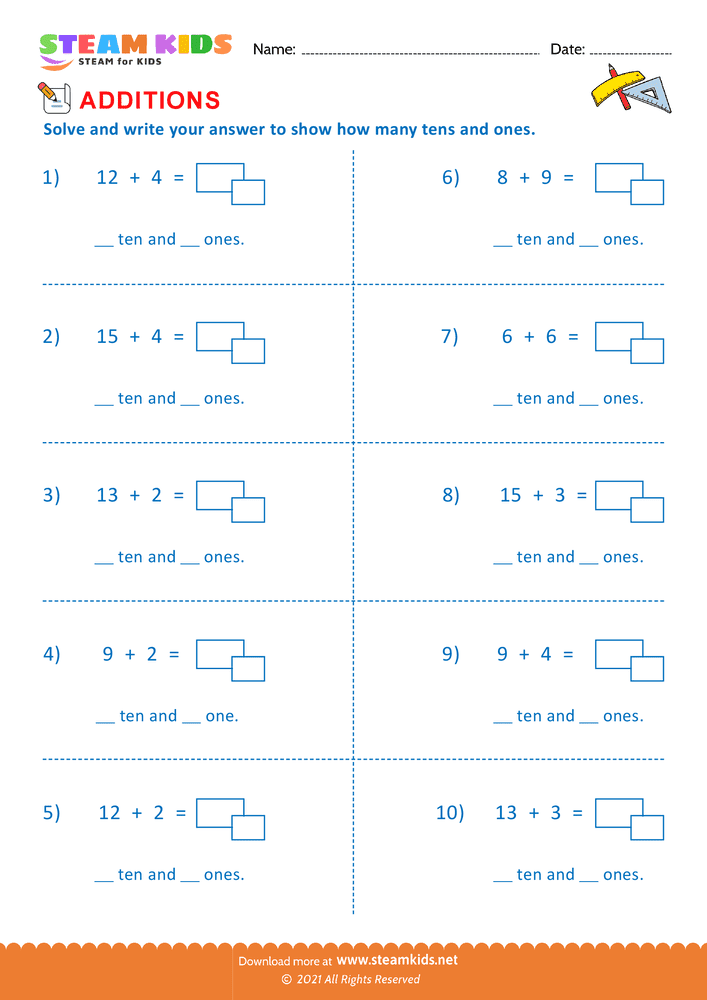 Free Math Worksheet - Add tens & ones - Worksheet 5