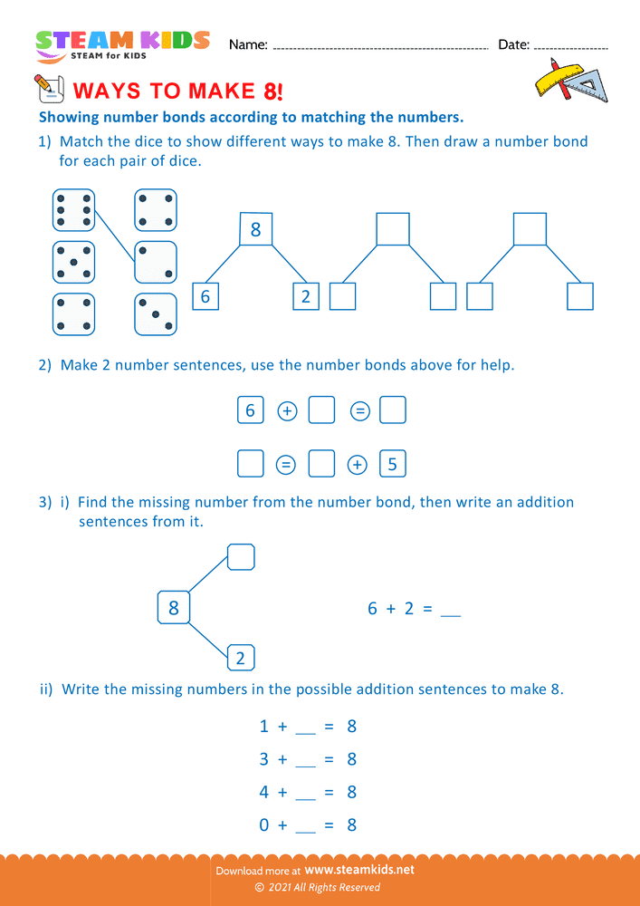 Free Math Worksheet - Ways to make a number - Worksheet 16