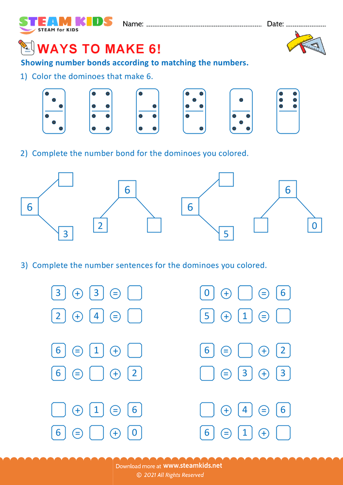 Free Math Worksheet - Ways to make a number - Worksheet 21