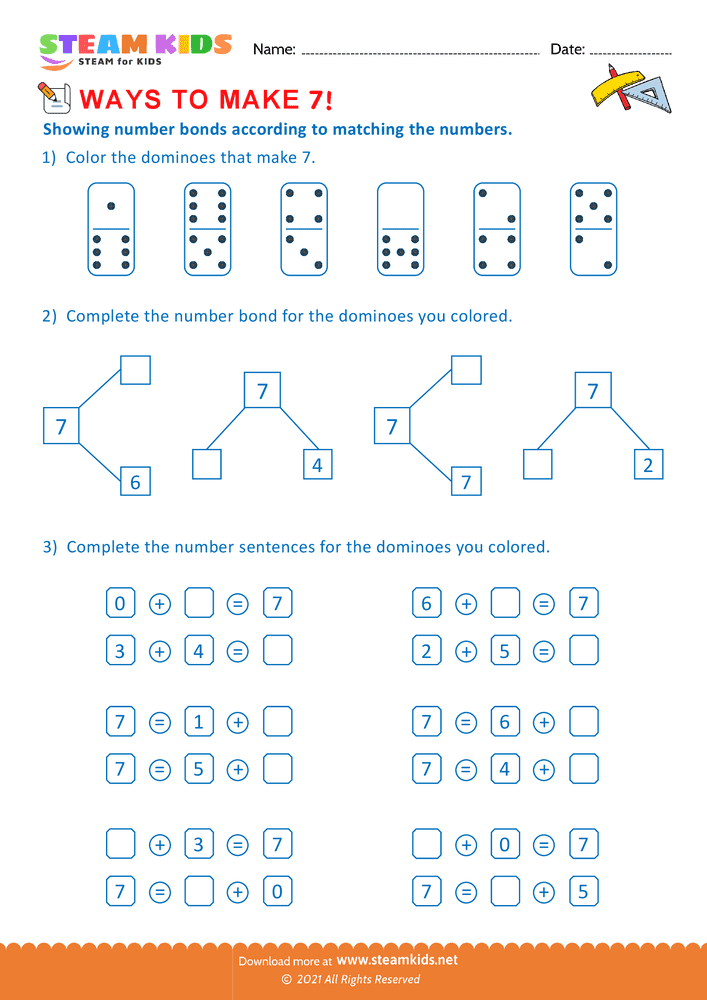 Free Math Worksheet - Ways to make a number - Worksheet 22