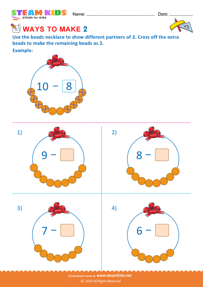 Free Math Worksheet - Ways to make a number  - Worksheet 4