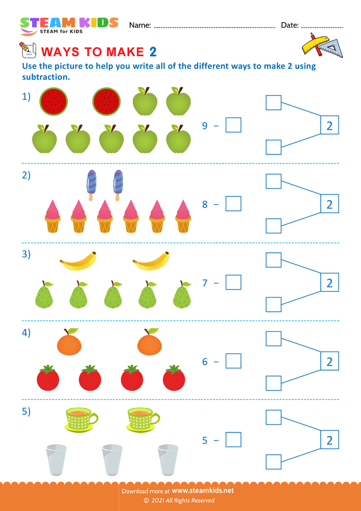 Free Math Worksheet - Ways to make a number  - Worksheet 5