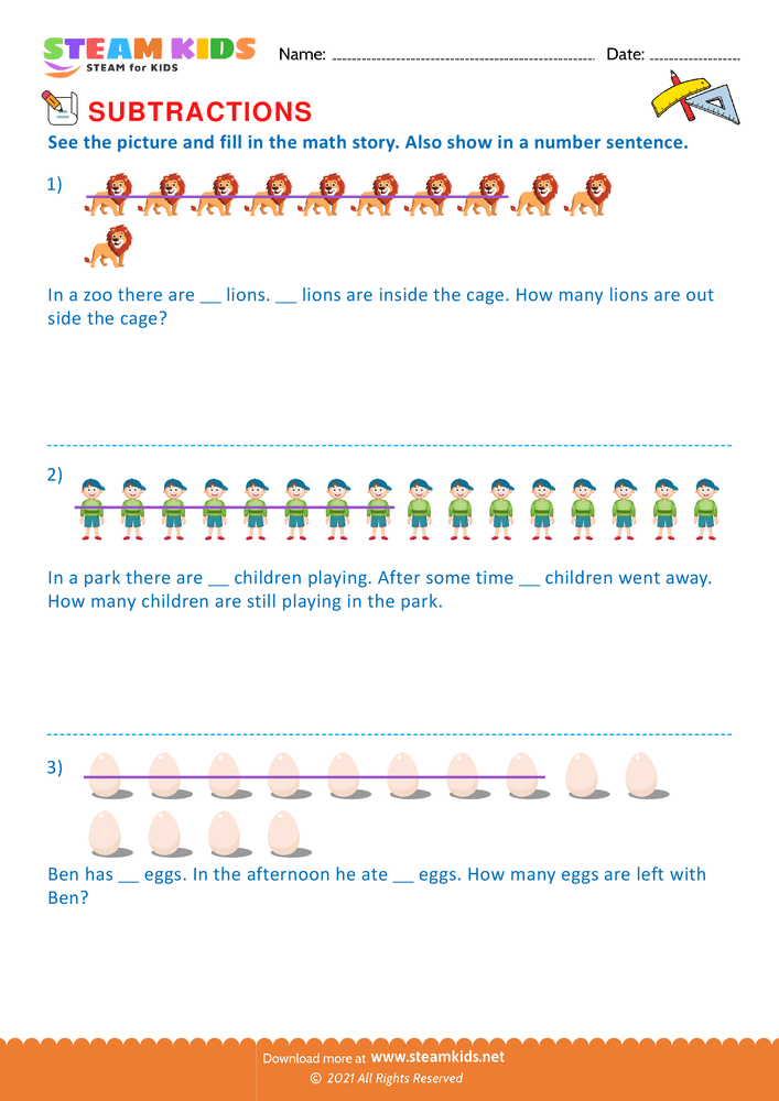 Free Math Worksheet - Word problems - Worksheet 5