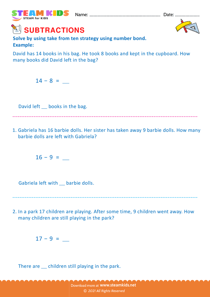 Free Math Worksheet - Word problems - Worksheet 6