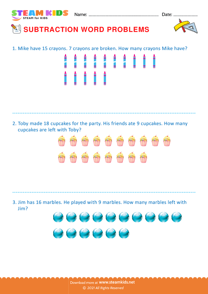 Free Math Worksheet - Word problems - Worksheet 10