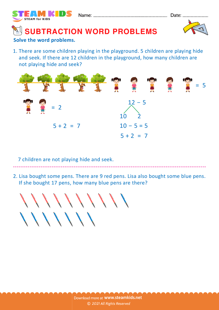 Free Math Worksheet - Word problems - Worksheet 14