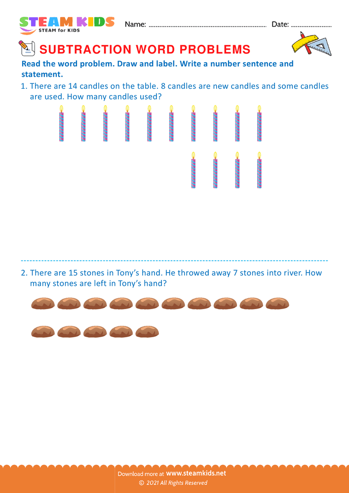 Free Math Worksheet - Word problems - Worksheet 19