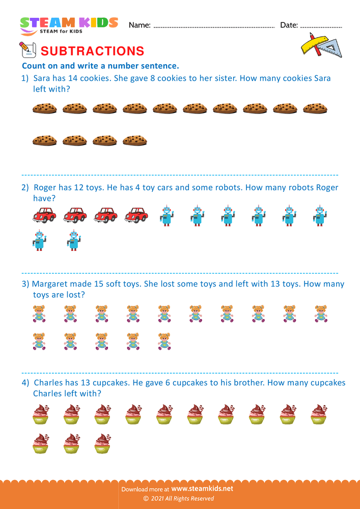 Free Math Worksheet - Cross of the figure - Worksheet 7