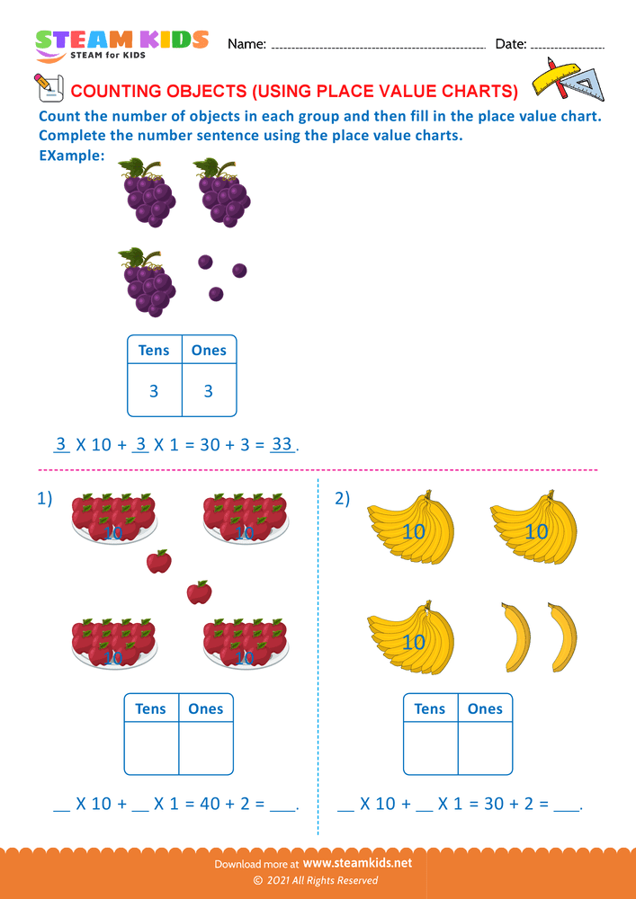 Free Math Worksheet - Visual Problems - Worksheet 1