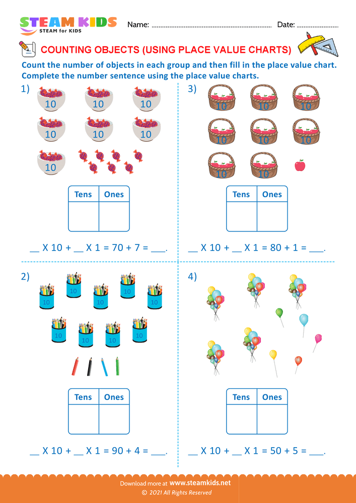 Free Math Worksheet - Visual Problems - Worksheet 4