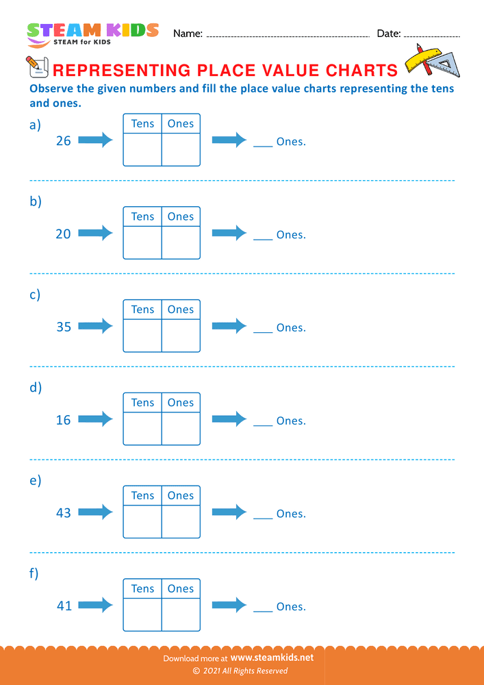 Free Math Worksheet - Write the missing numbers - Worksheet 4