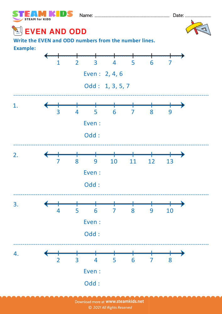 Free Math Worksheet - Write even or odd - Worksheet 11
