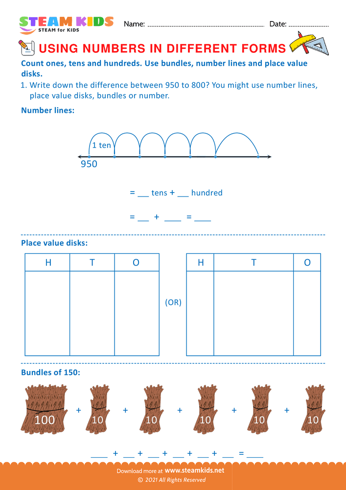 Free Math Worksheet - Using Number in Different Forms - Worksheet 10