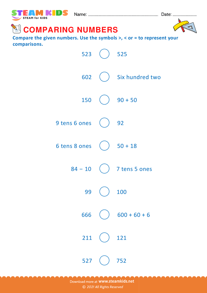 Free Math Worksheet Mathematical Symbols Worksheet 12 STEAM KIDS